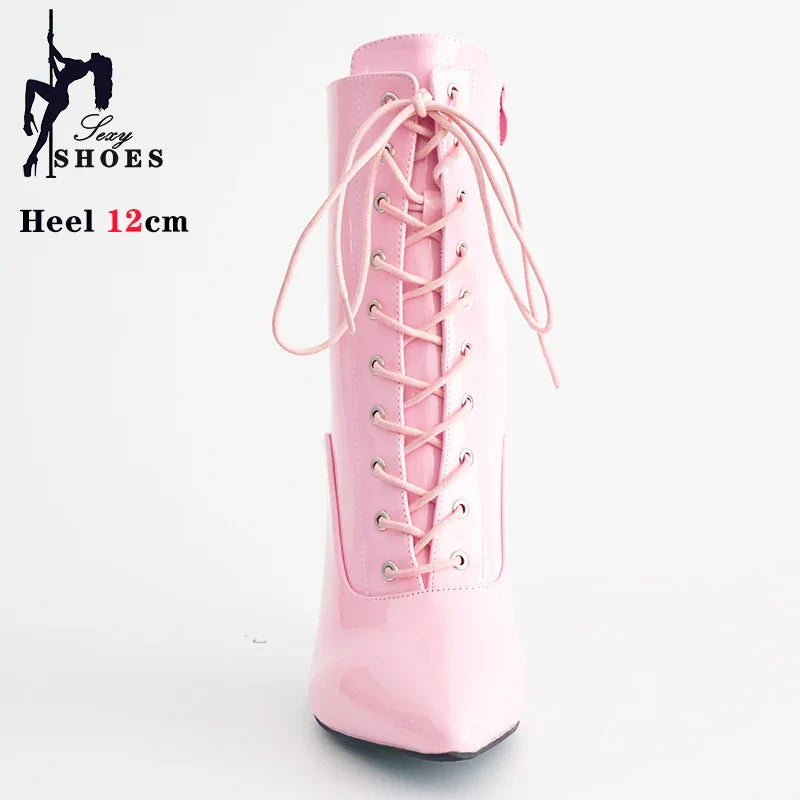 Funki Findz | Boots | Women's Patent Pointed Toe Ankle Boots