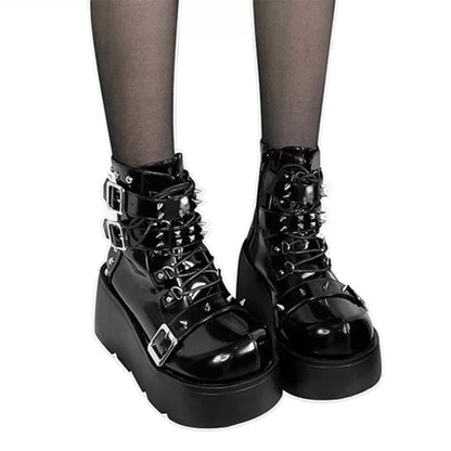 Funki Findz | Boots | Women's Gothic Platform Wedge Boots