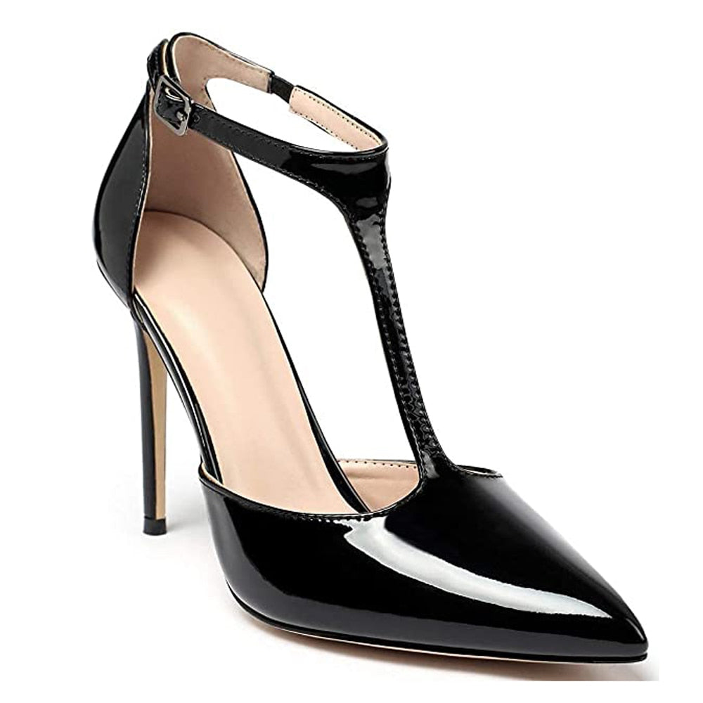 Funki Findz | Shoes | Women's Patent High Heel T-Strap Stilettos