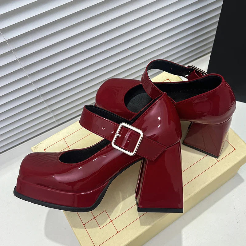 Funki Findz | Shoes | Women's High Patent Square Toe Pumps