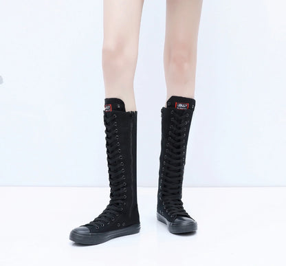 Funki Findz | Boots | Women's High Top Lace Up Canvas Boots