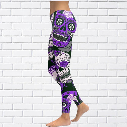 Funki Findz | Pants | Women's Yoga Pants | Skull Print Leggings