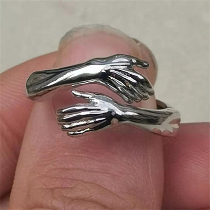 Funki Findz | Rings | Unisex Adjustable Holding Hands Hug Ring