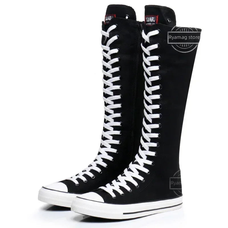Funki Findz | Boots | Women's High Top Lace Up Canvas Boots