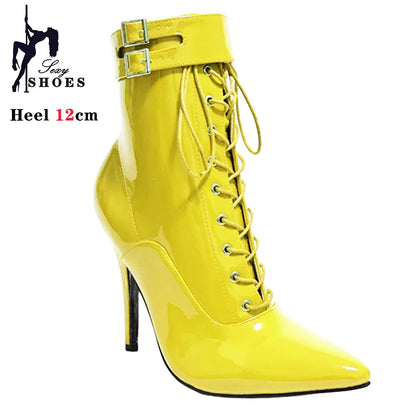 Funki Findz | Boots | Women's Patent Pointed Toe Ankle Boots