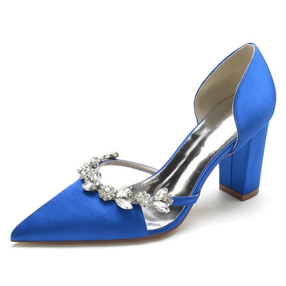 Funki Findz | Shoes | Women's Satin Crystal Block Bridal Shoes