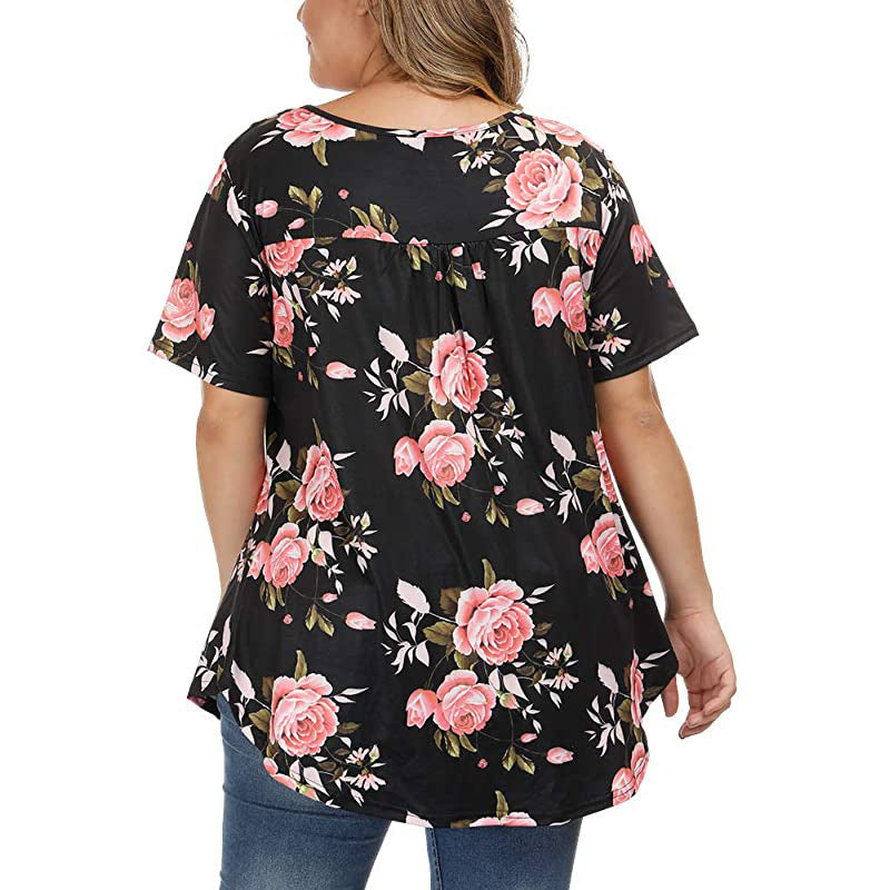 Funki Findz | Shirts | Women's Plus Floral Print Loose Fit Shirts
