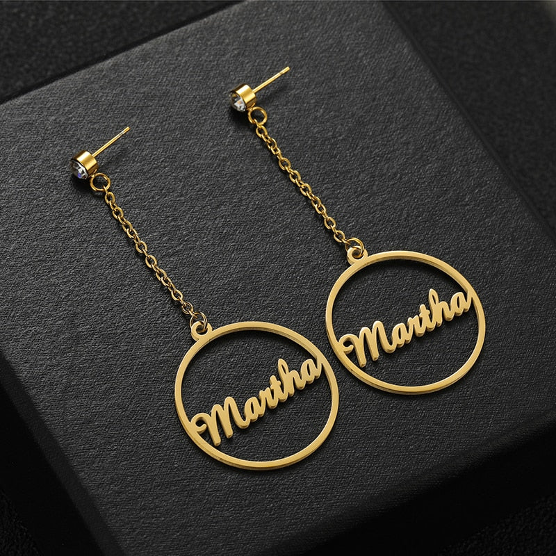 Funki Findz | Earrings | Custom Name Phrase Initial Drop Earring