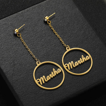 Funki Findz | Earrings | Custom Name Phrase Initial Drop Earring