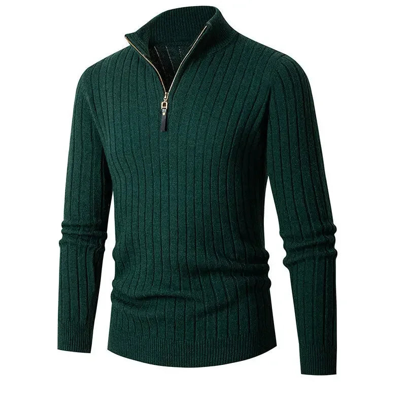 Funki Findz | Sweaters | Men's Mock Neck Vertical Stripe Pullover