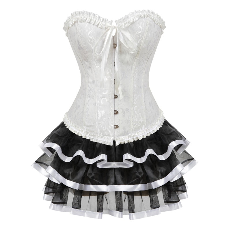 Funki Findz | Dresses | Women's Victorian Corset Dress 2Pcs Set