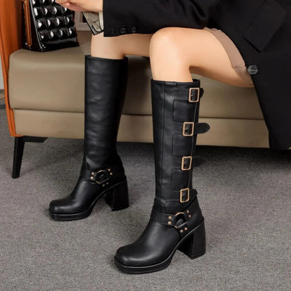 Funki Findz | Boots | Women's Gothic Punk Multi-Buckle Boots