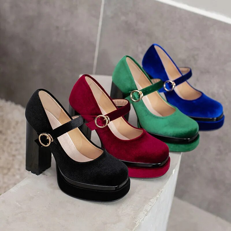Funki Findz | Shoes | Women's Luxury Velour Mary Jane Pumps