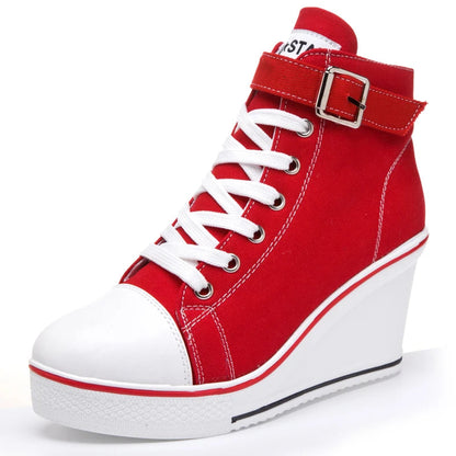Funki Findz | Boots | Women's High Top Platform Wedge Sneaker