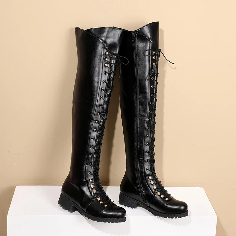 Funki Findz | Boots | Women's Leather Fleece Lace Up Boots
