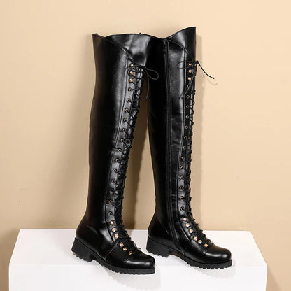 Funki Findz | Boots | Women's Leather Fleece Lace Up Boots