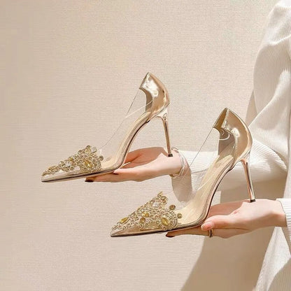 Funki Findz | Shoes | Women's Pointy Toe Clear Wedding Stiletto