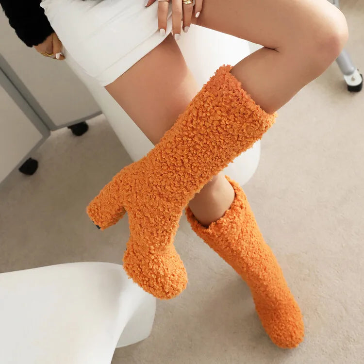 Funki Findz | Boots | Women's Fuzzy Faux Wool Platform Boots