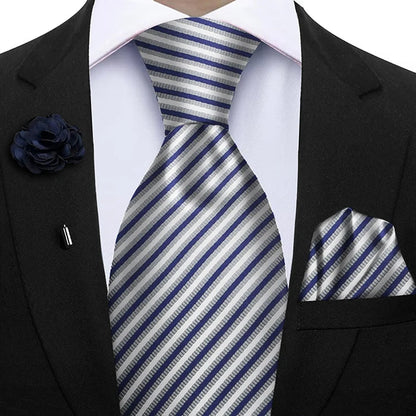 Funki Findz | Neckties | Mens 3Pcs Tie Set | Tie Hanky Corsage