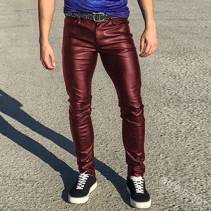Funki Findz | Pants | Men's Punk Casual Faux Leather Pants