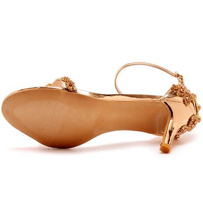 Funki Findz | Shoes | Women's Bridal Beaded Low Heel Sandals