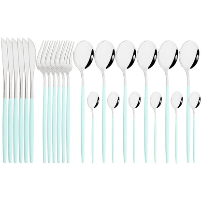 Funki Findz | Cutlery Sets | Gold Stainless Steel Mirror Polish 24 Set