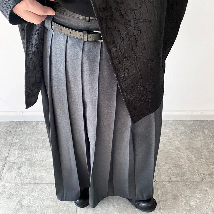 Funki Findz | Skirts | Men's Japanese High Waist Long Pleat Skirt