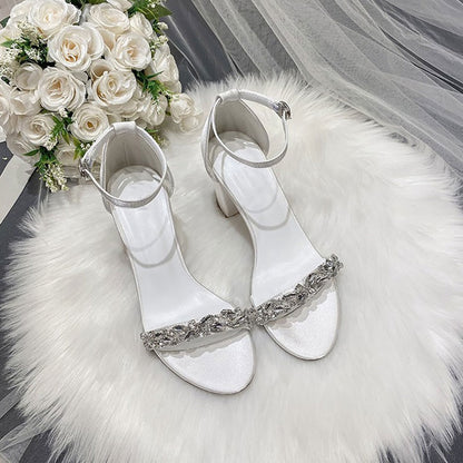 Funki Findz | Shoes | Women's Wedding Prom Block Heel Sandal
