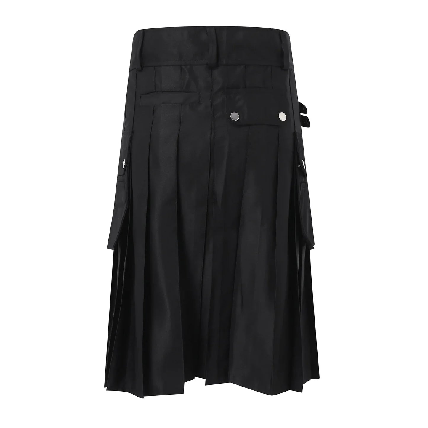 Funki Findz | Skirts | Men's Black Pleated Gothic Kilt | Cargo Skirt