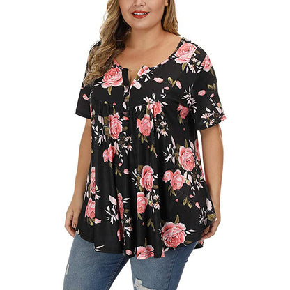 Funki Findz | Shirts | Women's Plus Floral Print Loose Fit Shirts