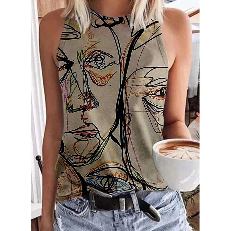 Funki Findz | Shirts | Women's Paisley 3D Print Retro Tank Tops