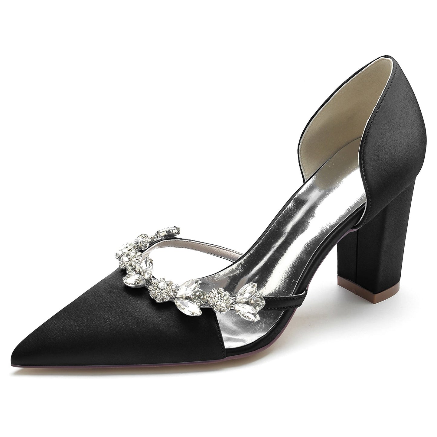 Funki Findz | Shoes | Women's Satin Crystal Block Bridal Shoes