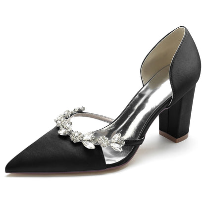 Funki Findz | Shoes | Women's Satin Crystal Block Bridal Shoes