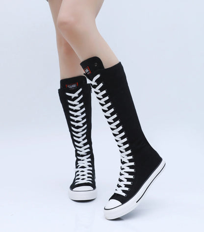 Funki Findz | Boots | Women's High Top Lace Up Canvas Boots