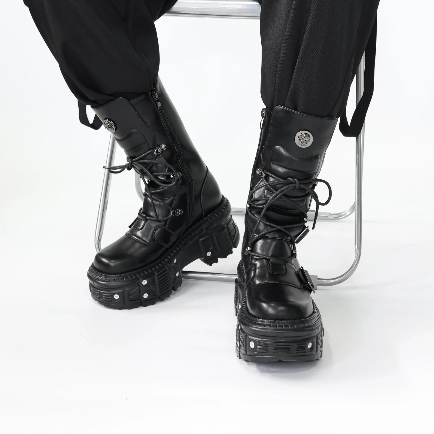 Funki Findz | Boots | Women's Punk Style Lace-up Platform Boot