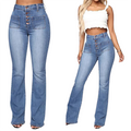 Funki Findz | Pants | Women's High Waist Button Fly Fitted Jeans