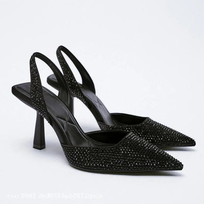 Funki Findz | Shoes | Women's Shiny Beaded Mid Heeled Mules