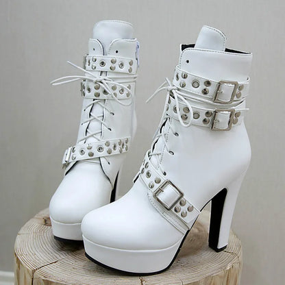 Funki Findz | Boots | Women's Buckle Strap Platform Ankle Boots