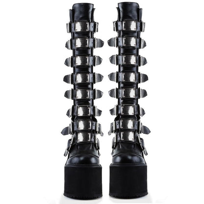 Funki Findz | Boots | Women's High Platform Wedge Buckle Boot