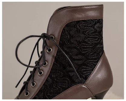 Funki Findz | Boots | Women's Kitten Heel Victorian Granny Boot