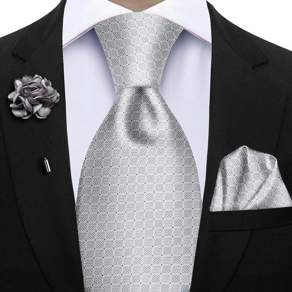 Funki Findz | Neckties | Mens 3Pcs Tie Set | Tie Hanky Corsage