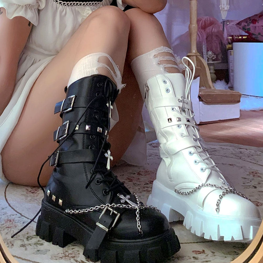 Funki Findz | Boots | Women's New Gothic Style Platform Boots