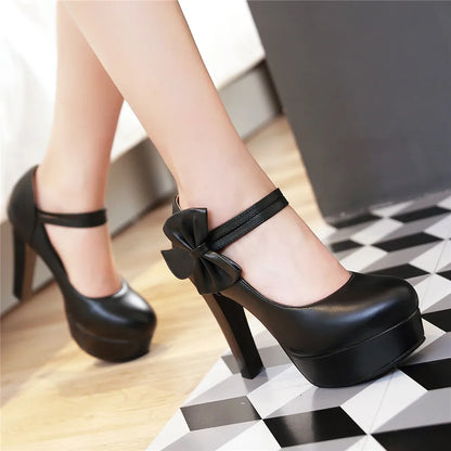 Funki Findz | Shoes | Women's Cute Ankle Bow Wedding Heels