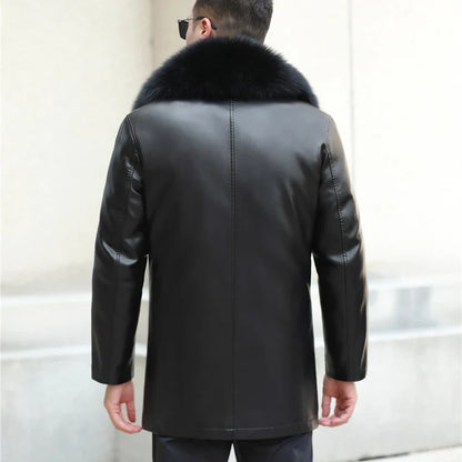 Funki Findz | Jackets | Men's Genuine Leather Long Down Jacket