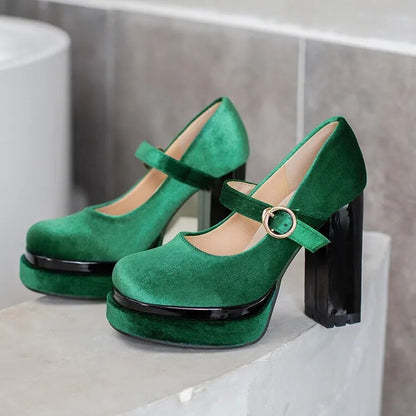Funki Findz | Shoes | Women's Luxury Velour Mary Jane Pumps