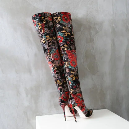 Funki Findz | Boots | Women's Bohemian Long Stretch Cloth Boot