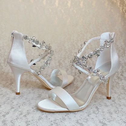 Funki Findz | Shoes | Women's Crystal Satin Wedding Sandals