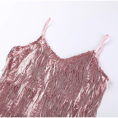 Funki Findz | Dresses | Women's Sequin Feather Fringe Dress
