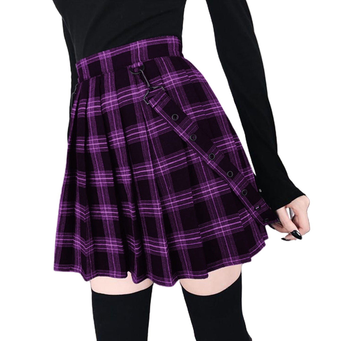 Funki Findz | Skirts | Women's Gothic Suspender Mini Skirt | Plaid