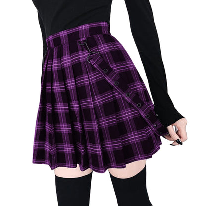 Funki Findz | Skirts | Women's Gothic Suspender Mini Skirt | Plaid